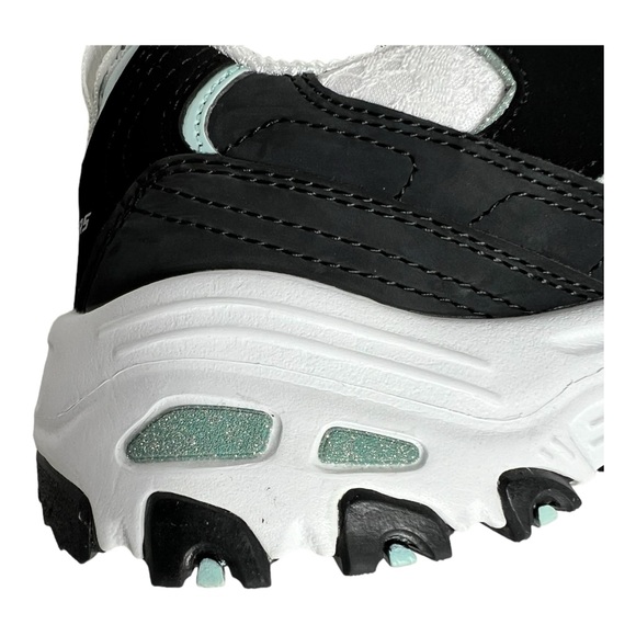 Sketchers D’Lites shoes in black and white with seafoam accent.  Size 7 - Picture 6 of 8